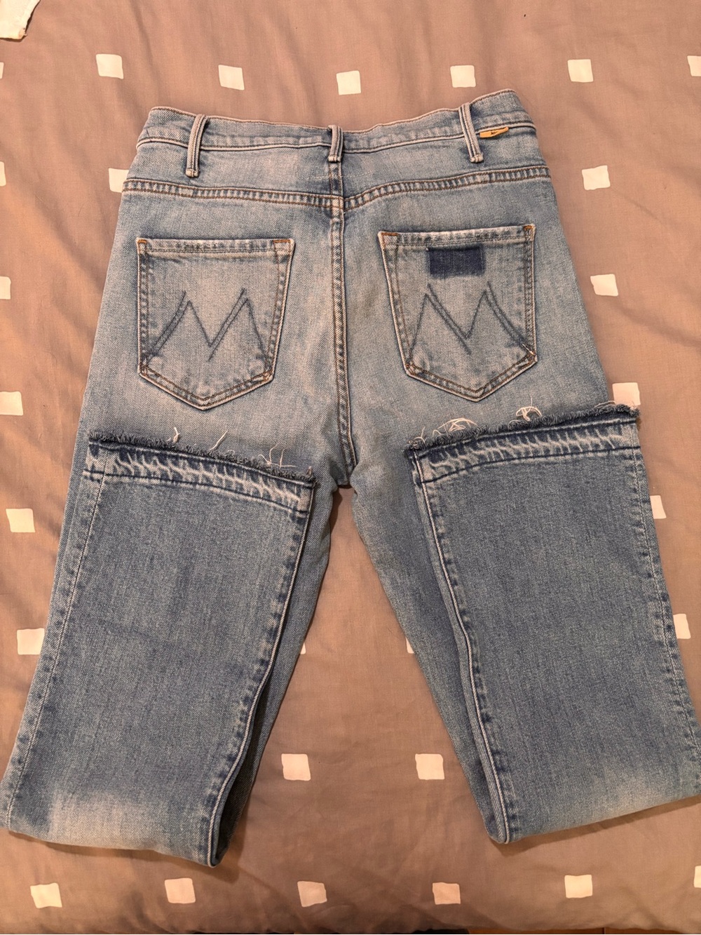 MOTHER Light Blue High-Rise Cropped Straight Jeans - Picture 4 of 8